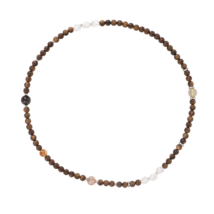 【Elegant Series】Agarwood  Crystal multi-loop bracelet 6mm 202017