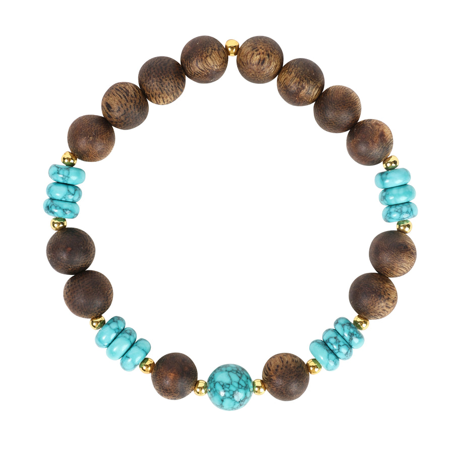 【Elegant Series】Agarwood  Turquoise bracelet 8mm 202002