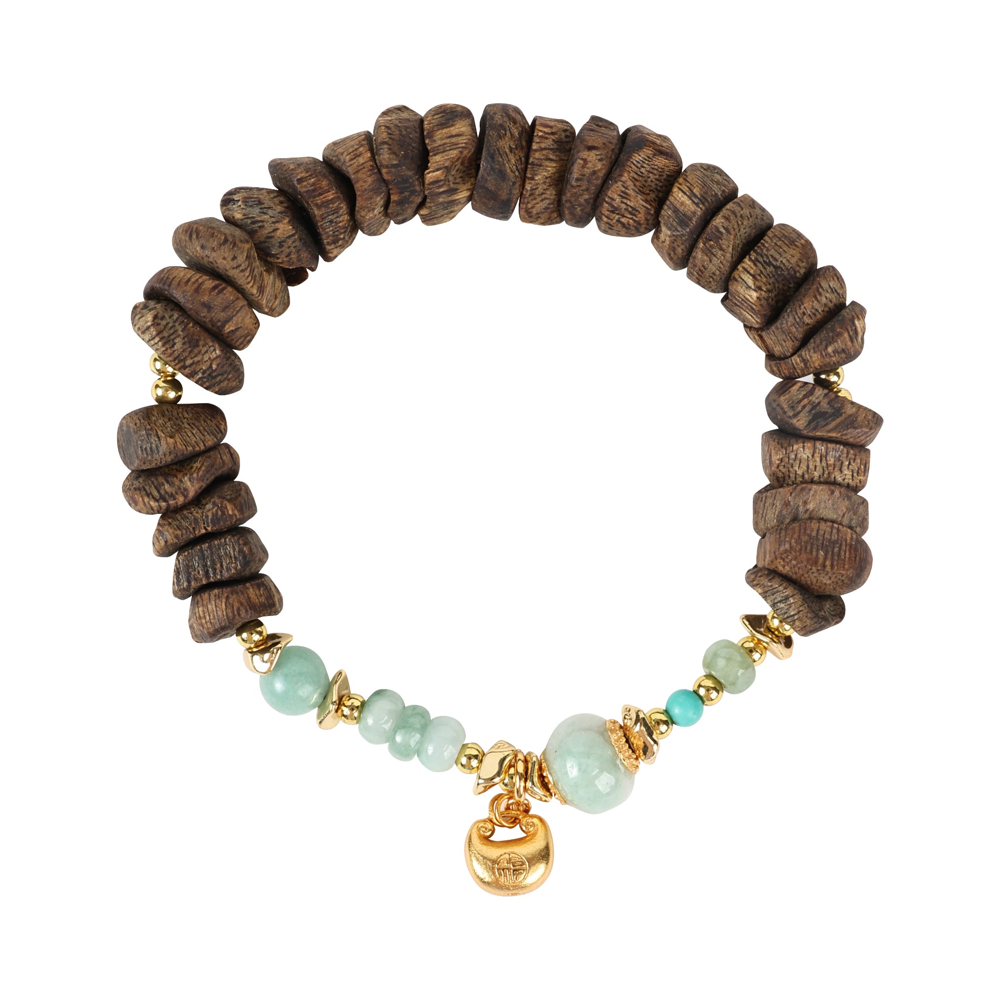 【Elegant Series】Agarwood  Jade Turquoise bracelet 202009