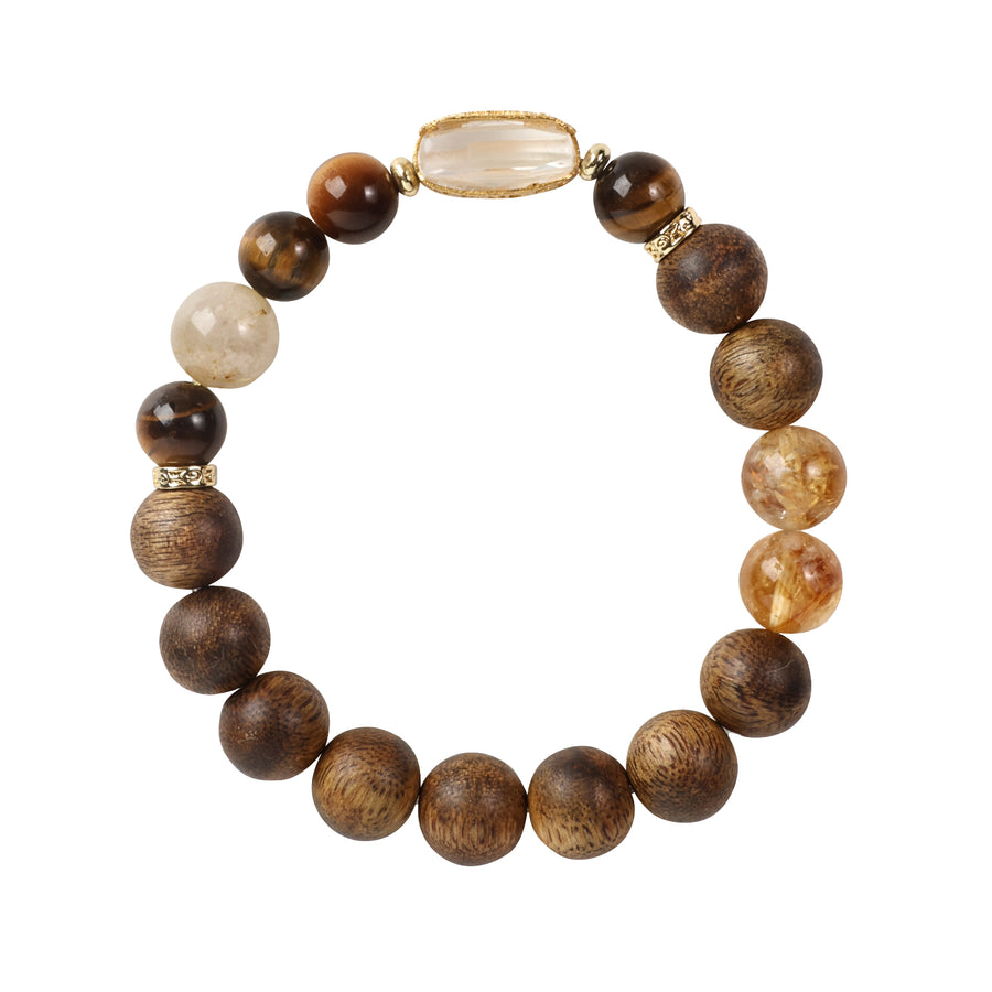 【Elegant Series】Agarwood and Golden Topaz bracelet  202001