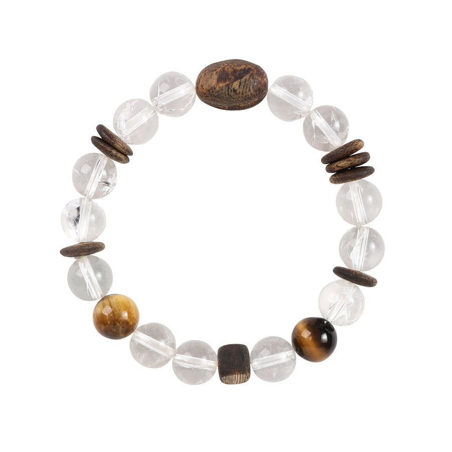 【Elegant Series】Agarwood  Tiger's Eye Rock Crystal bracelet 8-10mm 202007