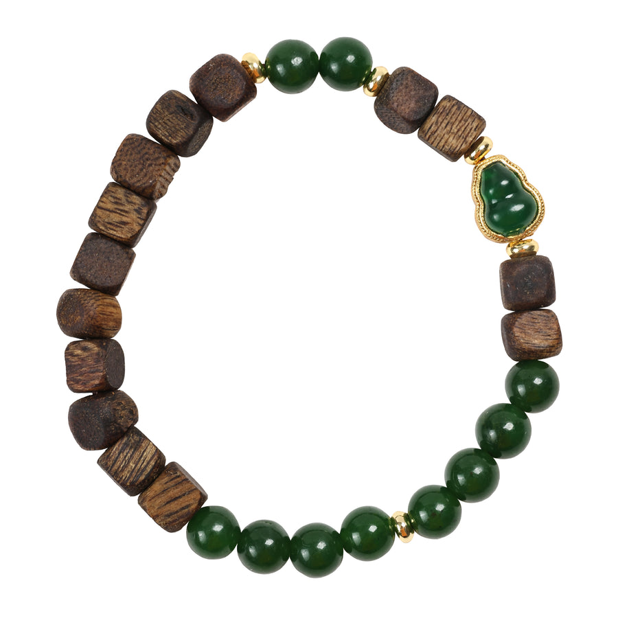 【Elegant Series】Agarwood  Aventurine jade bracelet 6mm 202014
