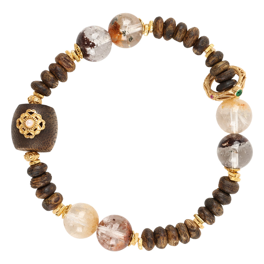 【Premium Series】Agarwood Jade Phantom Quartz bracelet  7-8mm 201028