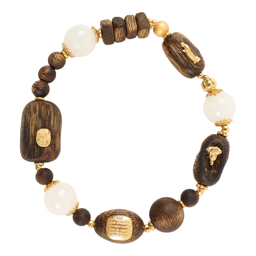 【Premium Series】Agarwood White Jade bracelet  10mm 201029