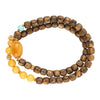 【Premium Series】Agarwood  Opaque Amber Double-loop Bracelet 6*6mm 201042