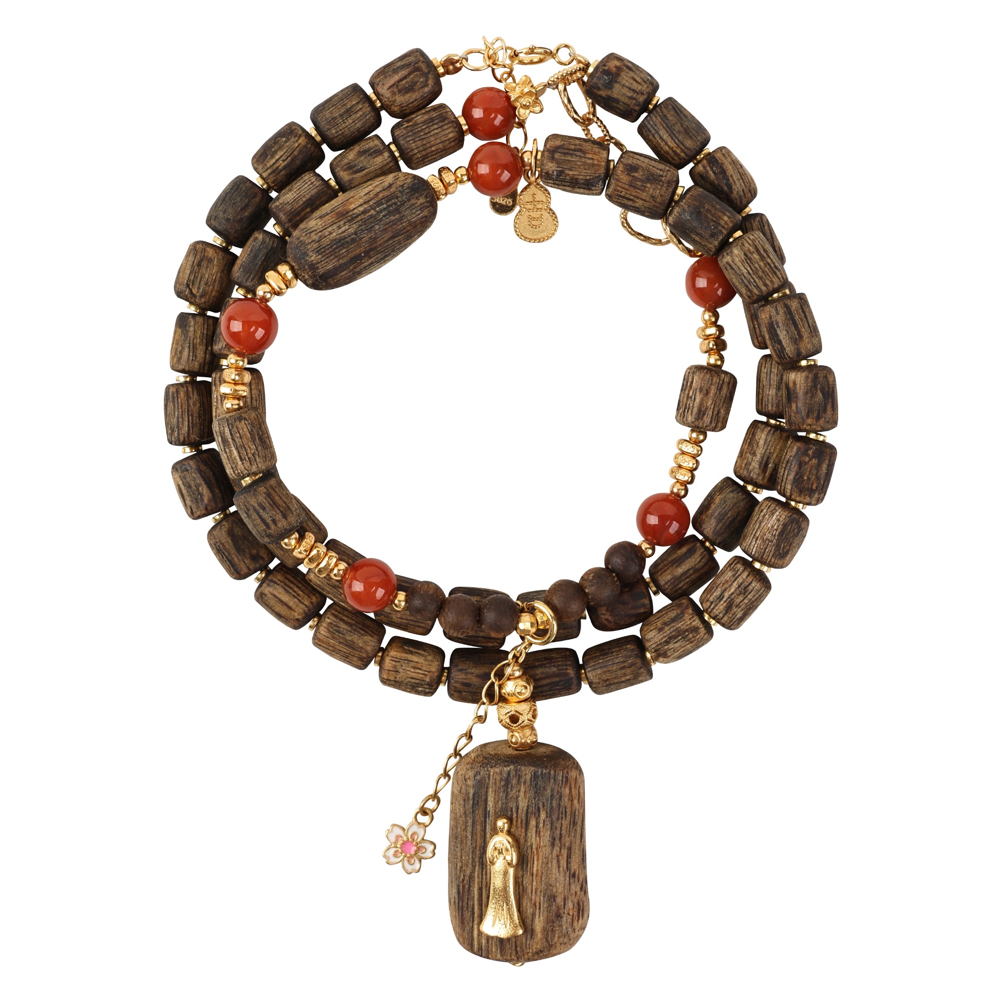 【Elegant Series】Agarwood  Southern Red Agate, multi-loop bracelet 6*7mm 202020