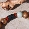 【Constellations Series】Male, Sagittarius,Agarwood，Crystal, red agate, green phantom, obsidian, jadeite, rosewood inlaid with copper 12mm 502031