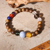 【Constellations Series】Female, Virgo,Agarwood，Crystal, red agate, lapis lazuli, green ghost, aquamarine 8mm 502024