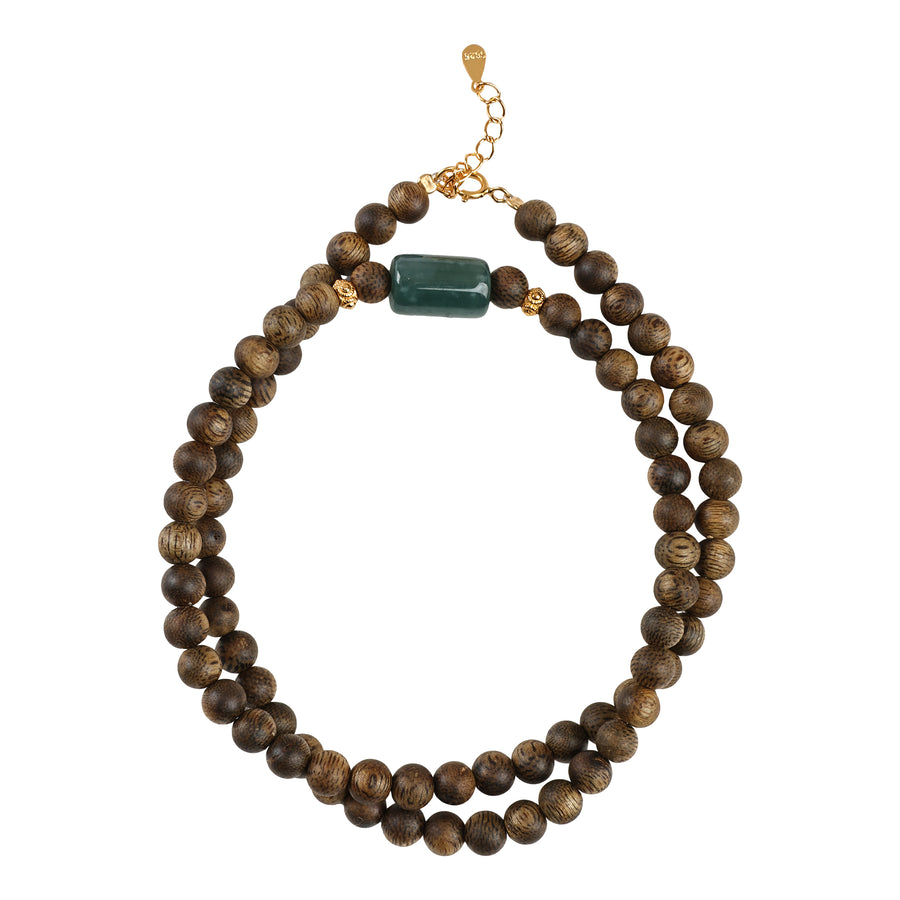 【Premium Series】Agarwood Jade  clavicle necklace Length:14.9‘’（37.8cm） Bead Size: 0.19‘’（5mm） 201009