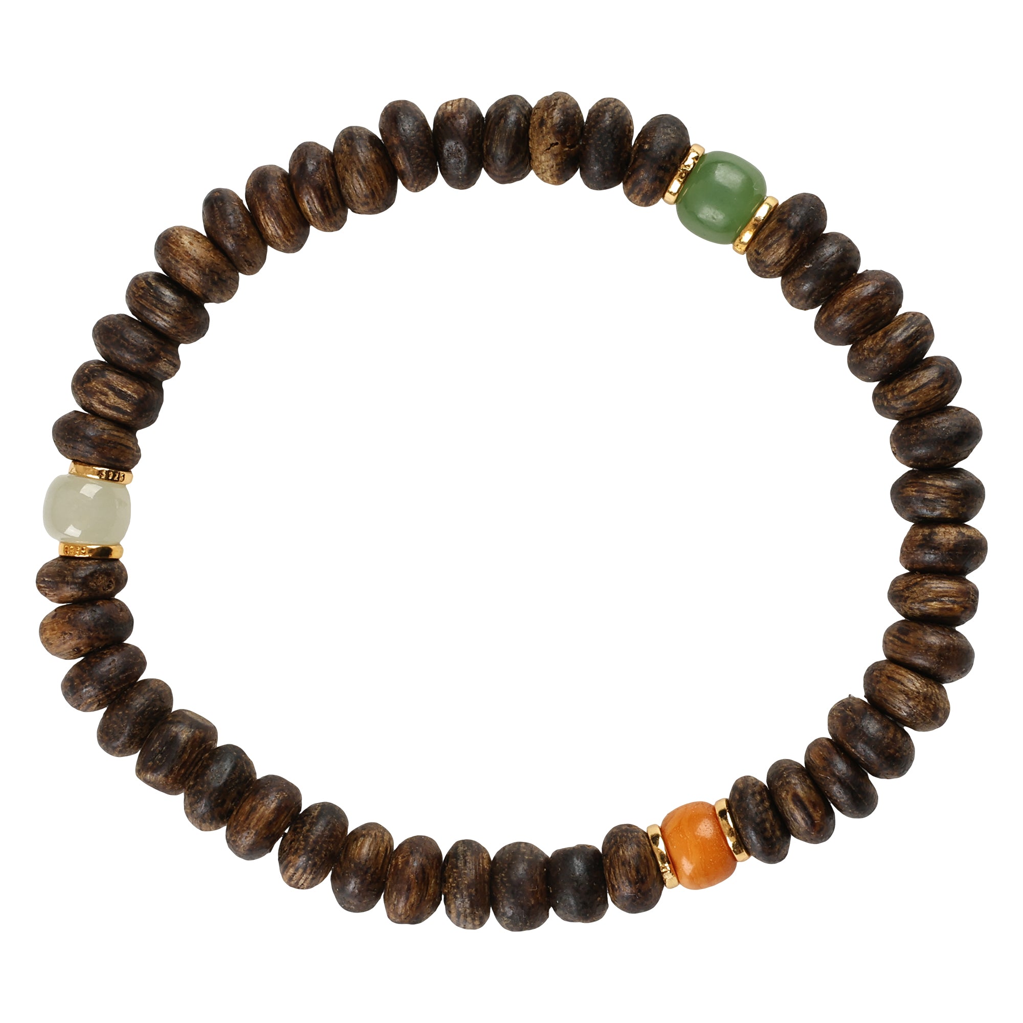【Premium Series】Agarwood  old Opaque Amber Jade Bracelet 7mm 201038