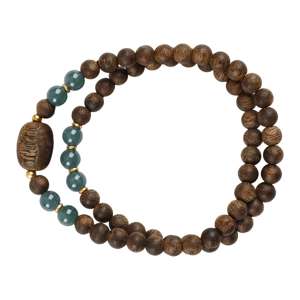 【Premium Series】Agarwood Jade Double-loop bracelet 5mm 201001