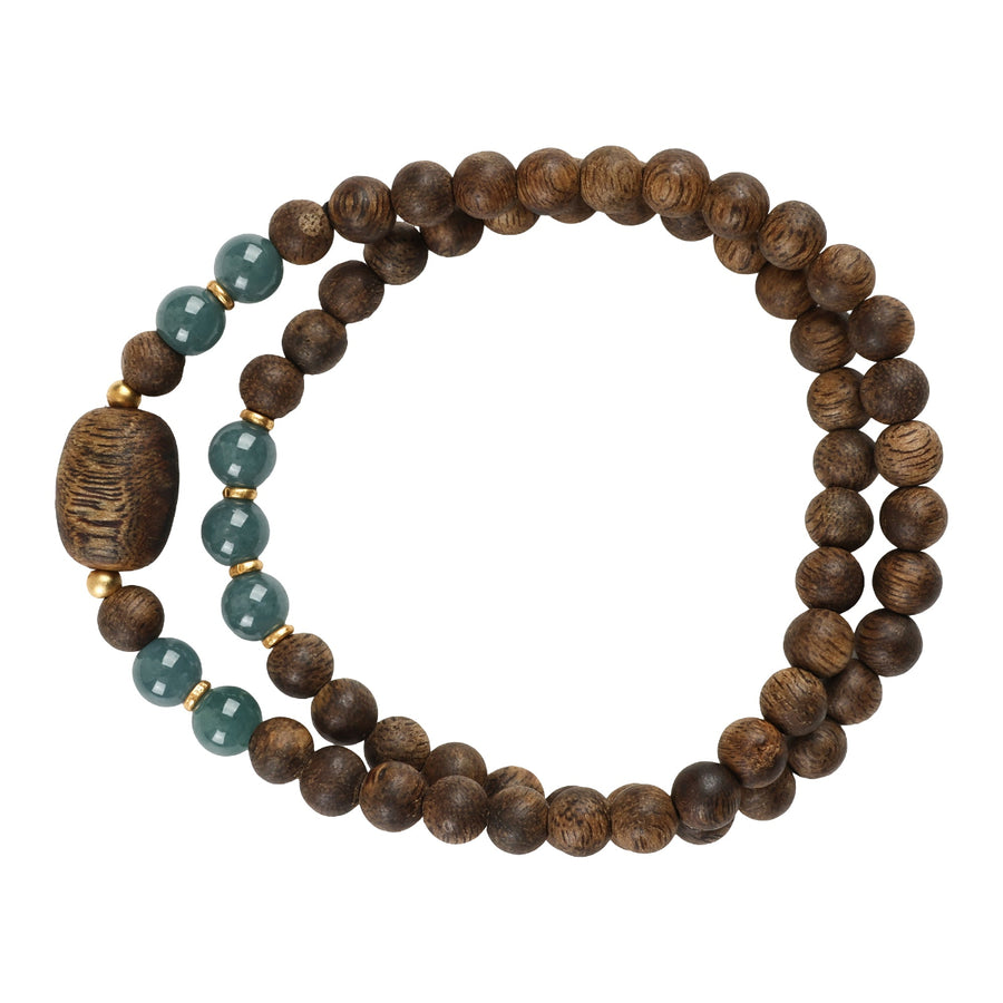 【Premium Series】Agarwood Jade Double-loop bracelet 5mm 201001
