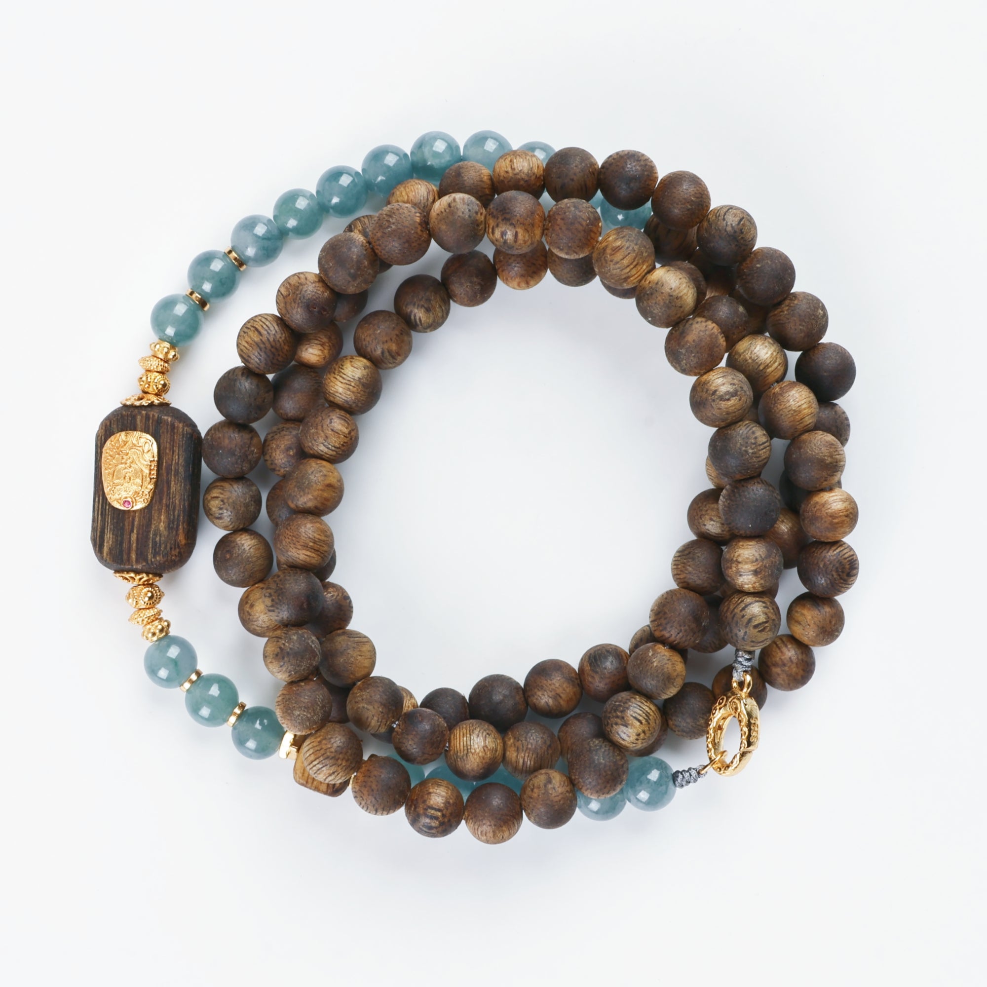 【Premium Series】Agarwood Jade Necklace or Four-strand bracelet  6mm 201027