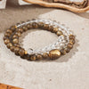【Premium Series】Agarwood White Quartz Double-loop bracelet 6mm 201004