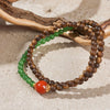 【Premium Series】Agarwood Southern Red Agate Jade Double-loop bracelet 4mm 201008