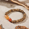 【Premium Series】Agarwood Golden Topaz Southern Red Agate bracelet 8-9mm 201025