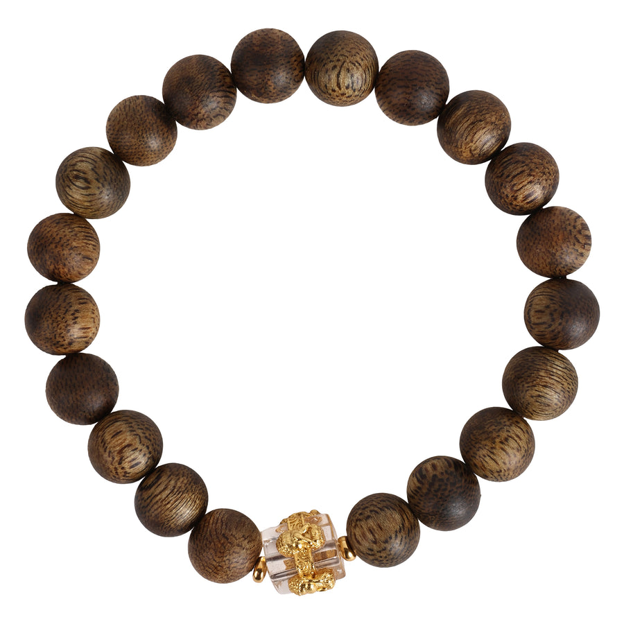 【Premium Series】Agarwood  White Quartz Bracelet 9mm 201045
