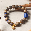 【Elegant Series】Agarwood  lapis lazuli, metal pendant, bracelet 10mm 202018