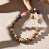 【Constellations Series】Female, Aquarius,Agarwood Crystal, turquoise, red agate, lapis lazuli, red agate beads 8mm 502003