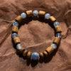 【Starstone Series】Focus - Stability - Harvest - Success  Blue Quartz, Amber Agarwood - Bucket-shaped Bracelet-601008
